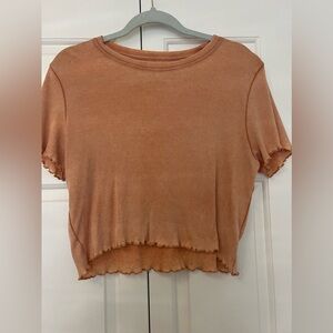 Aerie Lettuce Hem Cropped Tee